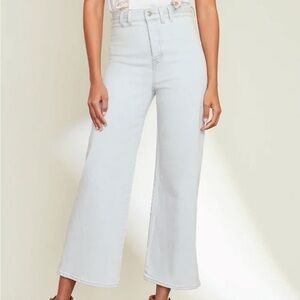 Veronica Beard Grant Wide-Leg Jeans High Rise‎ Braided Waistband Sz 24